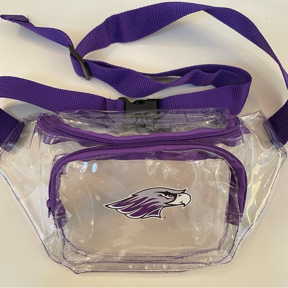 Source Unknown Handbags - Clear and Purple Stadium Approved Fanny Pack Bag-UW Whitewater